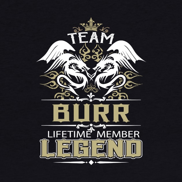 Burr Name T Shirt -  Team Burr Lifetime Member Legend Name Gift Item Tee by yalytkinyq